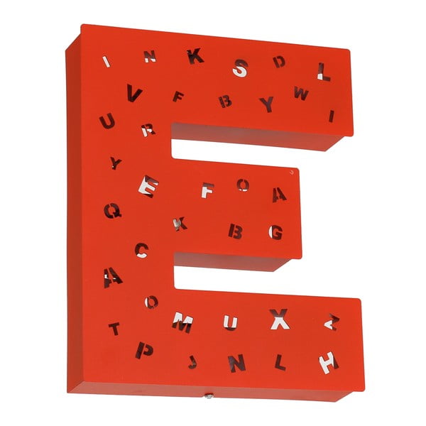 Červená světelná dekorace ve tvaru písmene Glimte Letter E