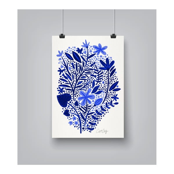 Plakát Americanflat Garden in Blue by Cat Coquillette, 30 x 42 cm