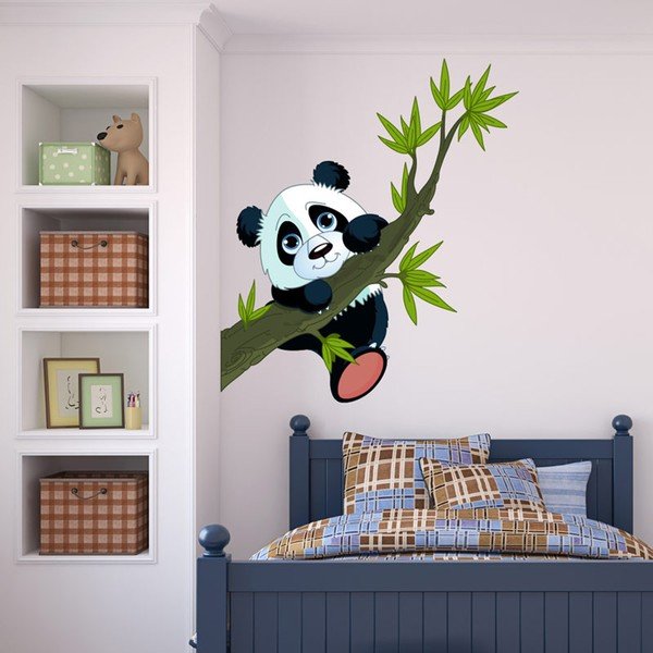 Laste seinakleebis Panda On Branches - Ambiance-image-1