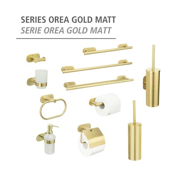 Kuldset värvi roostevabast terasest isehoidev tualetthari Orea Gold - Wenko-image-4