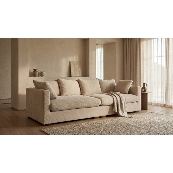 Beež velvetist diivan 266 cm Comfy - Scandic-image-1