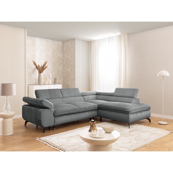 Hall velvetist nurgadiivan (parempoolne/L-kujuline) Marbeya - Ropez-image-1