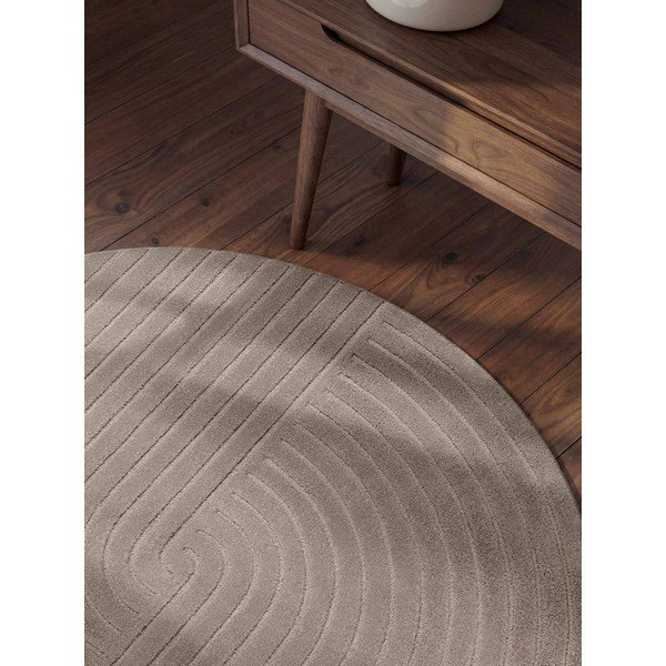Helehall käsitsi kootud villane ümmargune vaip ø 150 cm Arcura - Vikosa-image-2