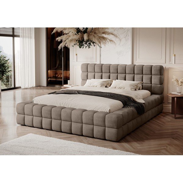 Helepruun polsterdatud kaheinimesevoodi koos panipaiga ja voodipõhjaga 160x200 cm Dizzle - ELTAP-image-1