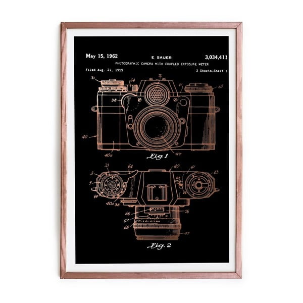 Raamitud plakat Kaamera, 40 x 60 cm Camera e Sauer - Really Nice Things