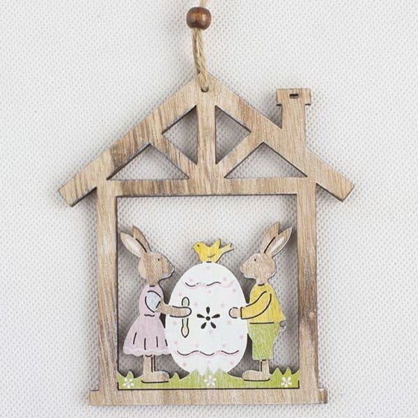 Dřevěná závěsná dekorace Dakls Easter Owl In House