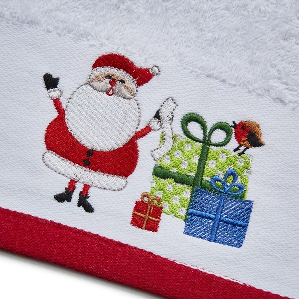 Punased ja valged puuvillased rätikud 2 tk 40x60 cm komplektis Santa's Reindeers - Catherine Lansfield-image-3