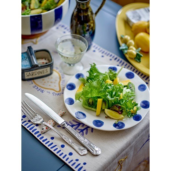 Valged/sinised kivinõude taldrikud komplektis, 3 tükki, ø 28 cm Linora - Bloomingville-image-3