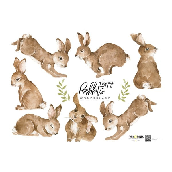 7-st seinakleebisest koosnev komplekt Happy Rabbits Wonderland - Dekornik