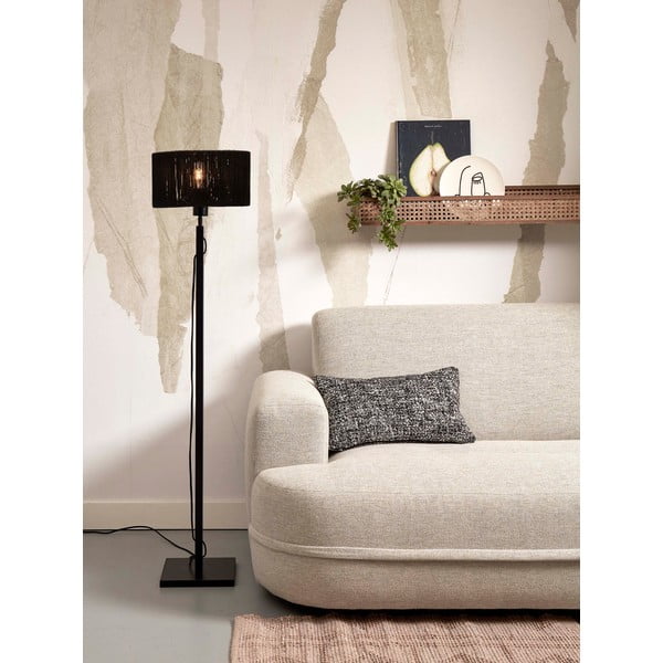 Must põrandalamp džuudist varjugaga (kõrgus 126 cm) Iguazu - Good&Mojo-image-1