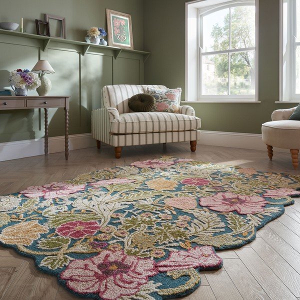 Käsitsi kootud villane vaip 120x170 cm Daphne Shaped Floral - Flair Rugs-image-1