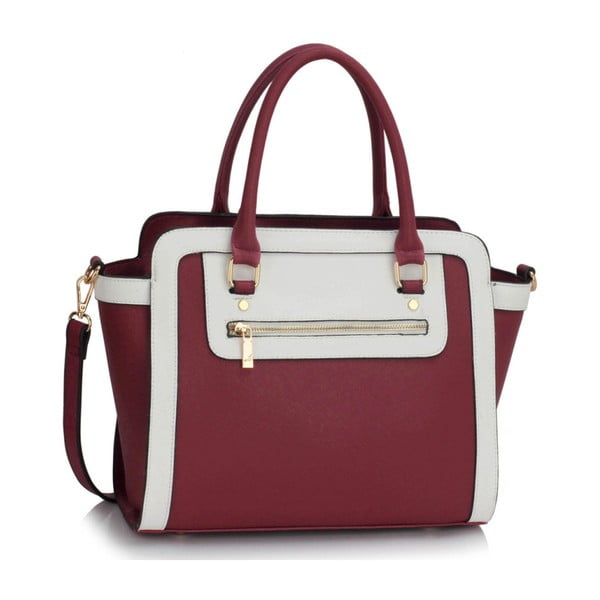 Kabelka L&S Bella Burgundy & White