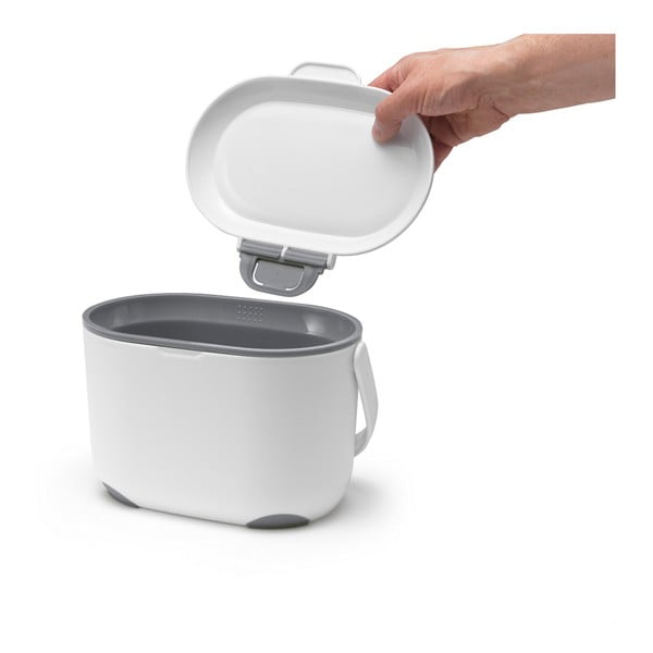 Valge/hall kompostitav prügikast 2,5 l - Addis-image-1