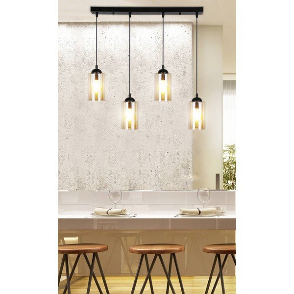 Must rippvalgusti klaasist lambivarjundiga 10x65 cm Bistro - Candellux Lighting-image-1