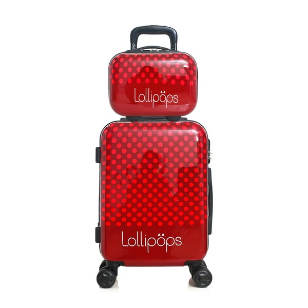 Lollipops Penny Red 4 ratastega pagasi ja kohvri komplekt - LOLLIPOPS-image-1