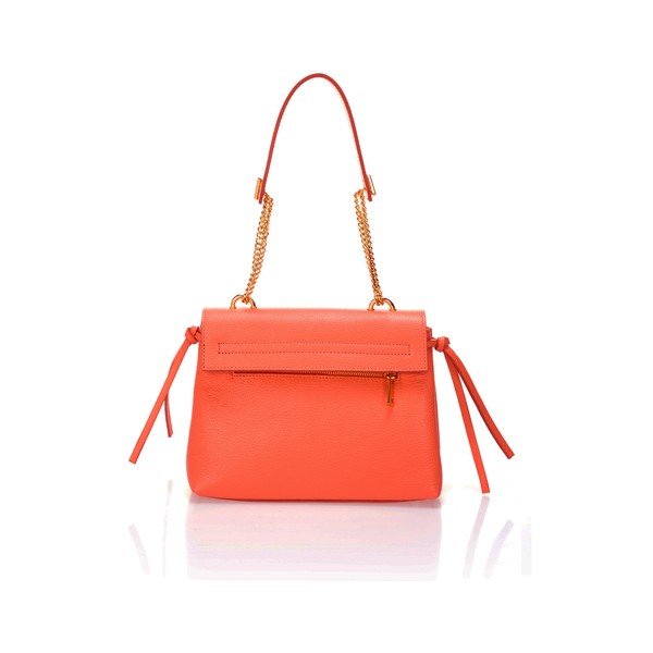 Heleoranž nahast käekott Anna - Federica Bassi-image-2