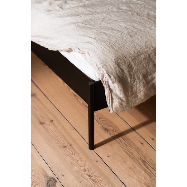 Valge terasest kaheinimesevoodi ilma peatsita liistudest raamiga 160x200 cm Eton Basic - noo.ma-image-4