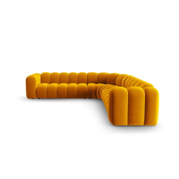 Kollane sametist mooduldiivan Lupine - Micadoni-image-2