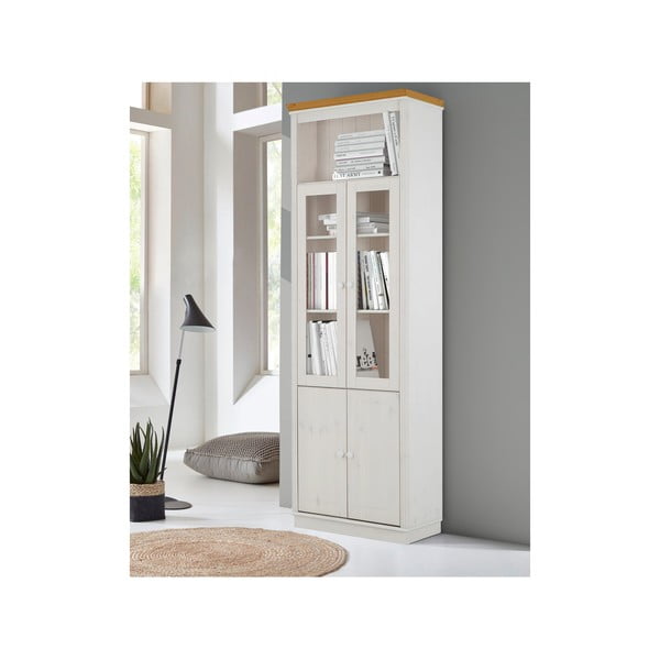 Valge männipuidust vitriin 74x223 cm Anita - Støraa-image-3