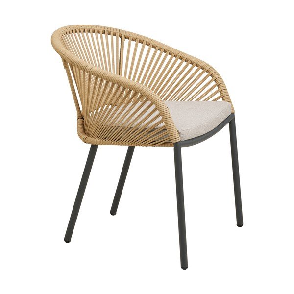 Beež metallist-polsterdatud aiatool Novella - House Nordic-image-3