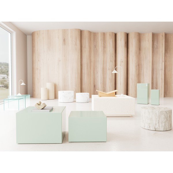 Klaasist diivanilauad 2tk komplektis 50x50 cm Dice - Actona-image-1