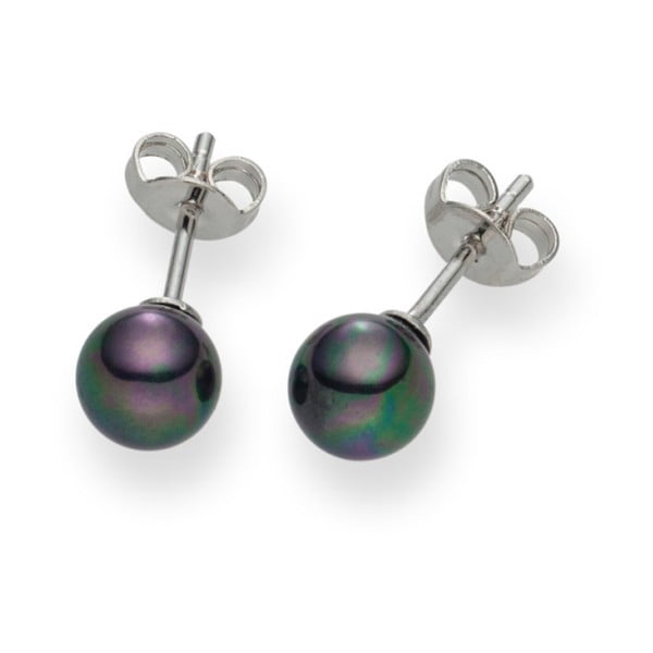 Antracitové perlové náušnice Pearls of London Elegance