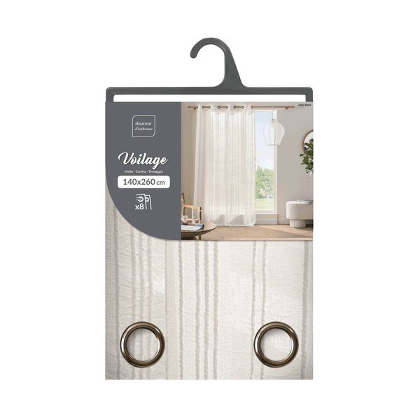 Valge kardin 140x260 cm Zaho - douceur d'intérieur-image-3