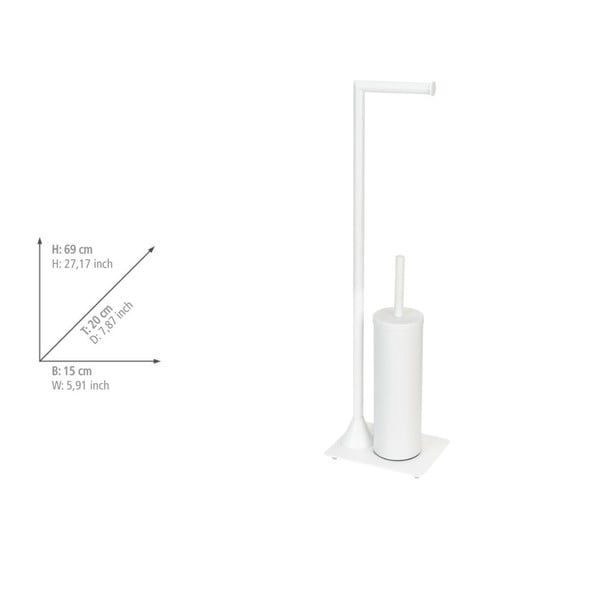 Valge terasest WC-paberi hoidja koos harjaga Hella - Wenko-image-3