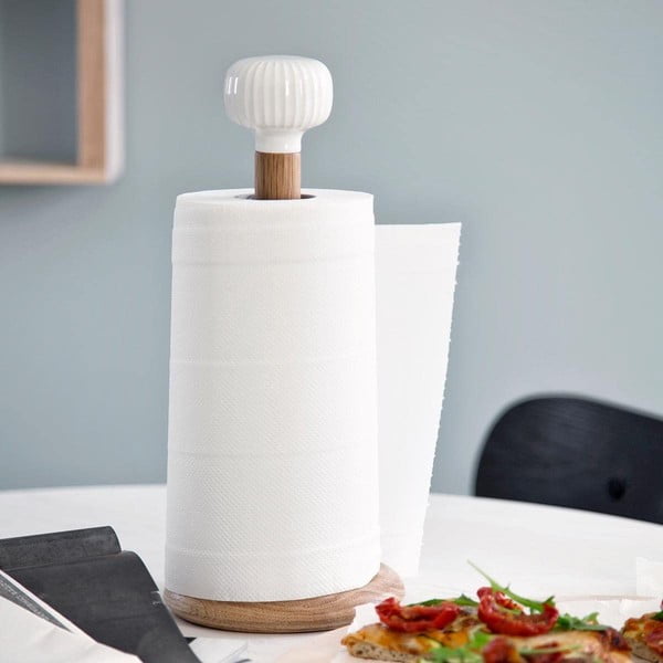 Valge/puiduvärvi puit majapidamispaberi stend ø 14 cm Hammershøi – Kähler Design-image-1