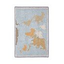 Sinine/beež käsitsti kootud puuvillane pestav laste vaip 70x100 cm Mini Worldmap – Lorena Canals