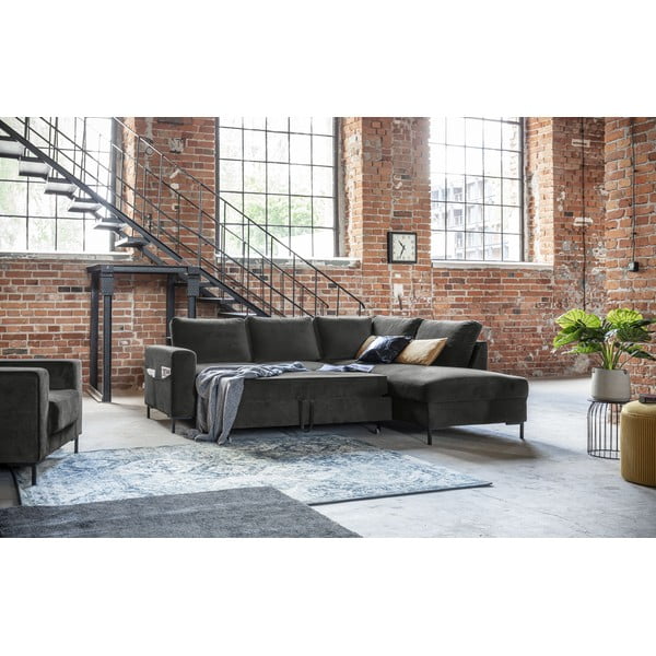 Tumehall sametist nurgadiivan (paremas nurgas) Lofty Lilly - Miuform-image-1