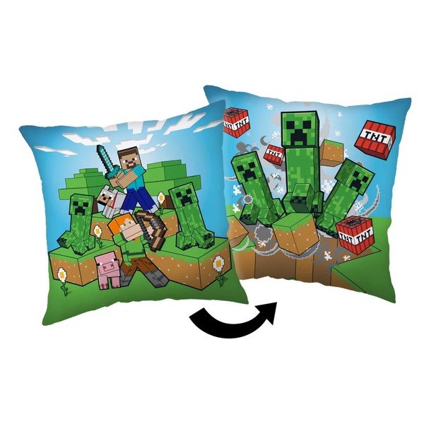 Laste mikroplüüspadi 40x40 cm Minecraft Creeper Rush - Jerry Fabrics