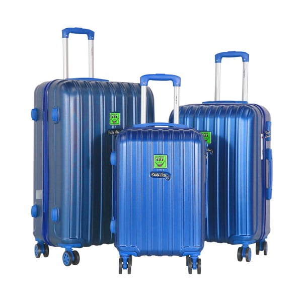 Sada 3 modrých cestovních kufrů LULU CASTAGNETTE Edge