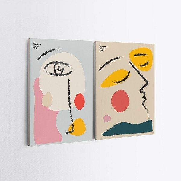 Maalid 2 tk 50x70 cm komplektis Faces - Wallity-image-2