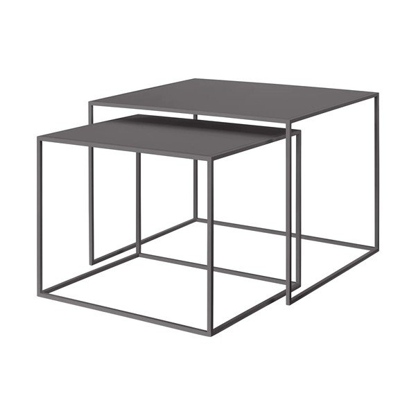 Tumehallid metallist diivanilauad komplektis 2 tk 50x60 cm Fera - Blomus