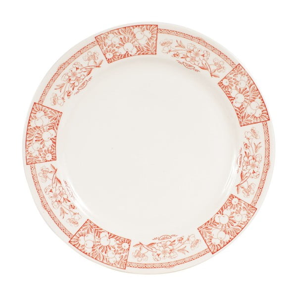 Oranžovo-bílý jídelní talíř Comptoir de Famille Chatou, 26,5 cm