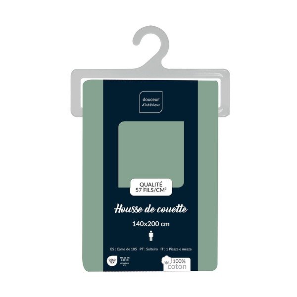 Roheline puuvillane tekikott üheinimesevoodile 140x200 cm Lina - douceur d'intérieur-image-2