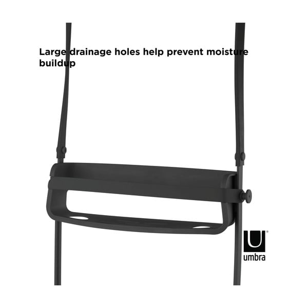 Must rippuv plastikust vannitoa riiul Flex - Umbra-image-4