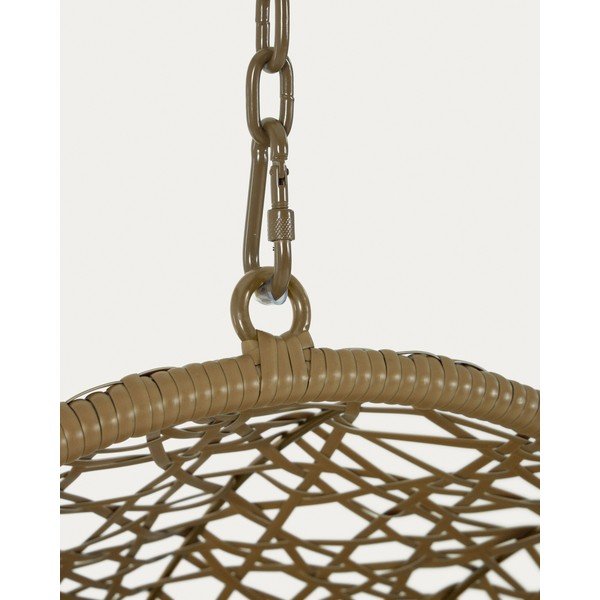 Helehall-beež kunstlikust rotangist rippuv aiatool Florina - Kave Home-image-1