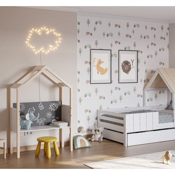 Laste männipuidust kirjutuslaud 40x100 cm Roxana - Marckeric-image-1