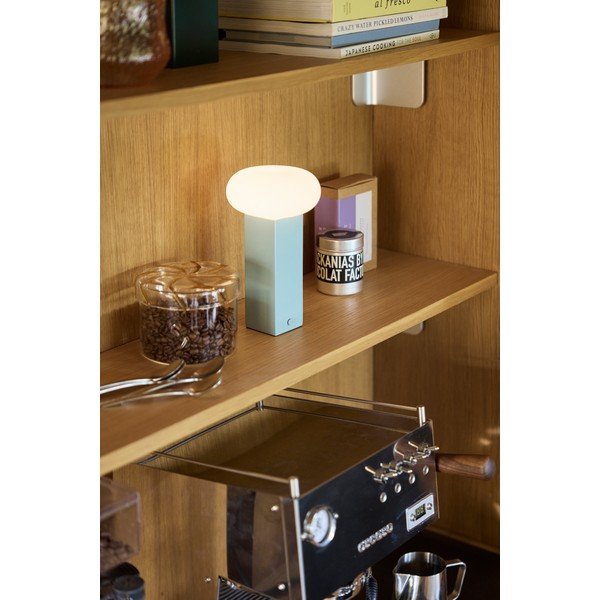 Sinine metallist hämardatav LED-laualamp klaasist varjuga (kõrgus 20 cm) Low - Hübsch-image-1
