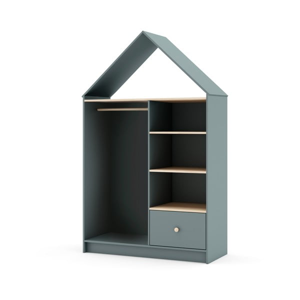 Hallikasroheline avatud laste kapp 110x180x45 cm Estefania – Marckeric-image-2