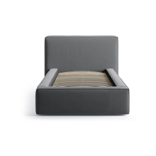 Hall polsterdatud üheinimesevoodi koos panipaiga ja voodipõhjaga 90x200 cm Jodie - Micadoni-image-3