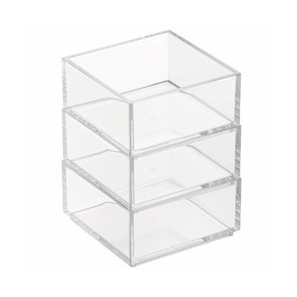 Sada 3 úložných boxů InterDesign Clarity Stacker-image-3