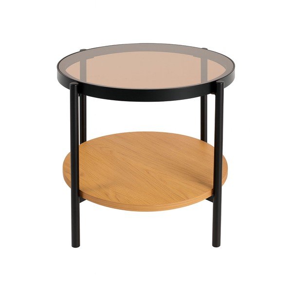 Ümmargune abilaud klaasist pealispinnaga ø 48 cm Hassel - Unique Furniture