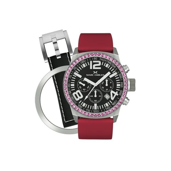 Dámské hodinky Marc Coblen s páskem a kroužkem navíc P3