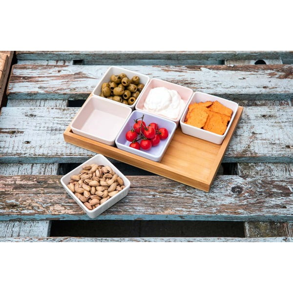 Portselanist/bambusest serveerimiskomplekt 6 tk - Remember-image-1