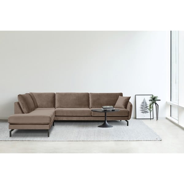 Pruun-beež sametne nurgadiivan (vasakpoolne nurk) Magic - Scandic-image-1