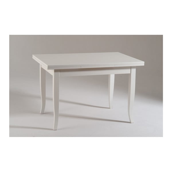 Bílý rozkládací dřevěný jídelní stůl Castagnetti Piatto, 120 cm