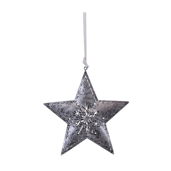 Závěsná vánoční dekorace ve tvaru hvězdy s vločkou Ego dekor Winter